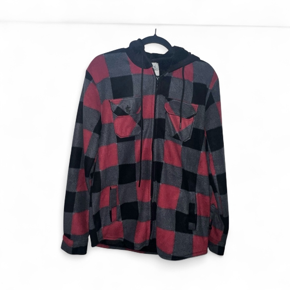 Men’s River Trail Fleece Lined Plaid Hoodie Jacket